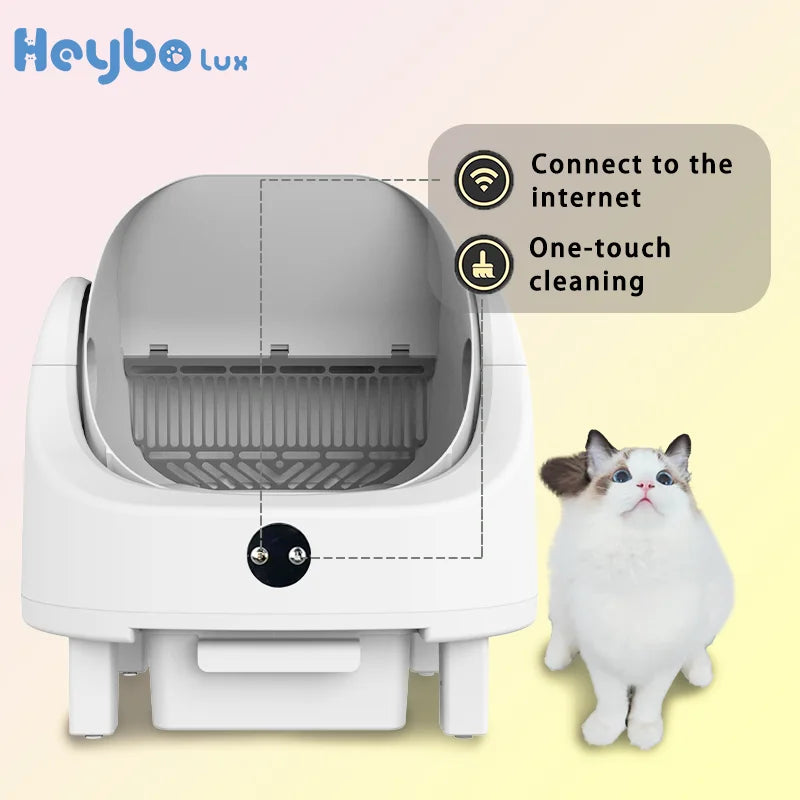 Large Capacity Self Cleaning Cat Litter Box With Safety App