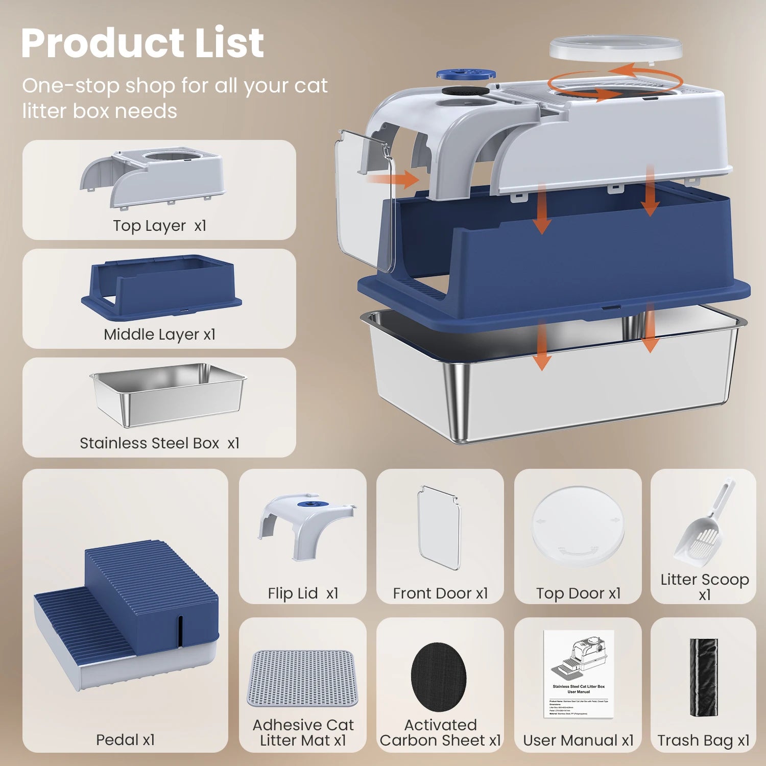 Stainless Steel Cat Litter Box
