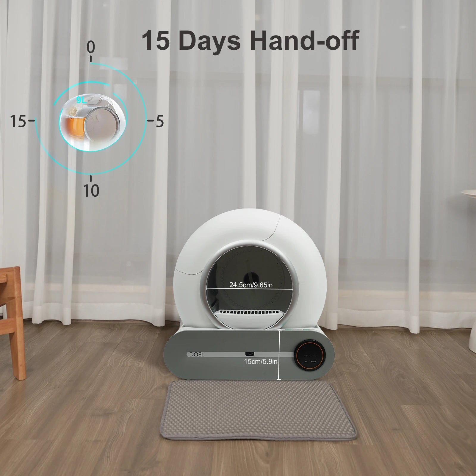 Self Cleaning Cat Litter Box 65L