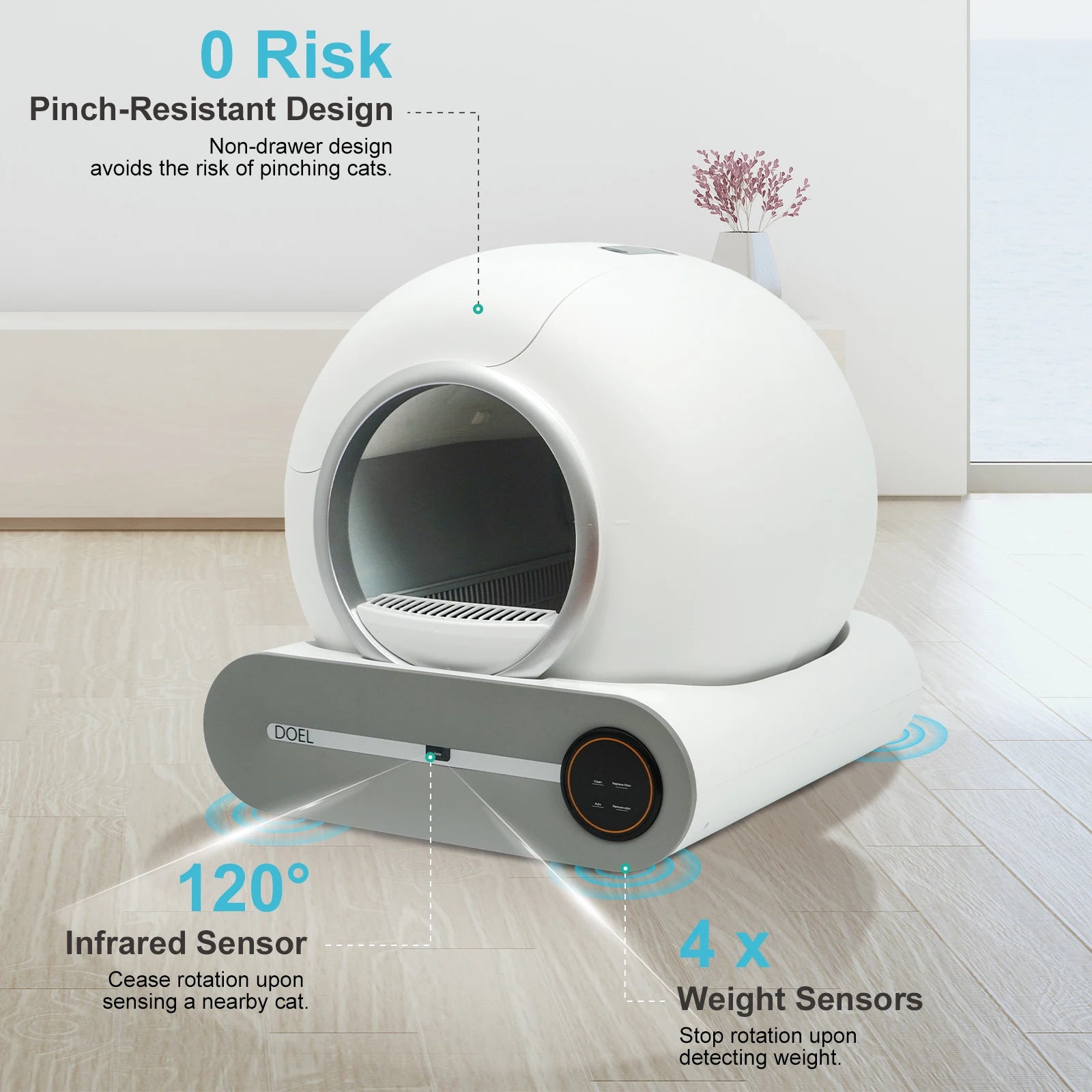Self Cleaning Cat Litter Box 65L