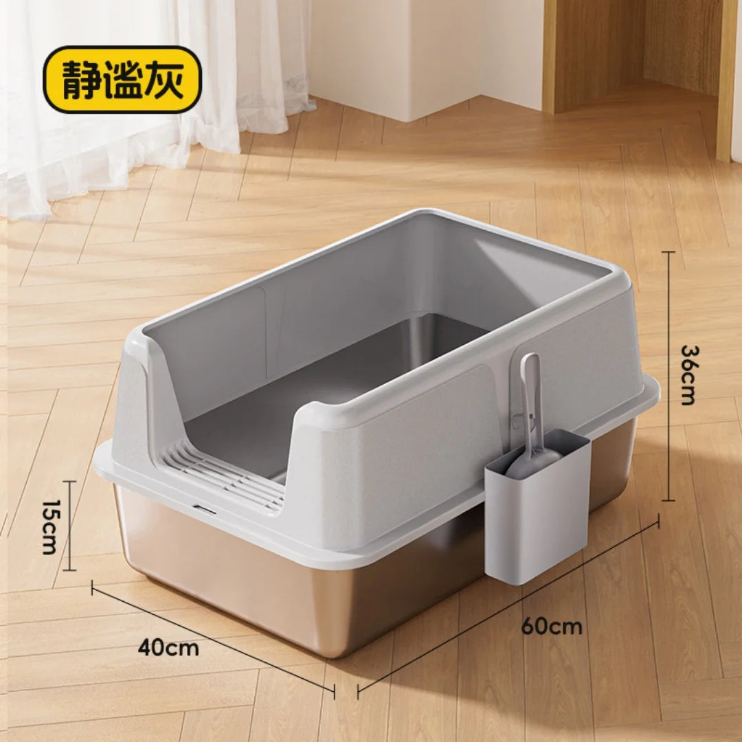 Stainless Steel Cat Litter Box With Lid
