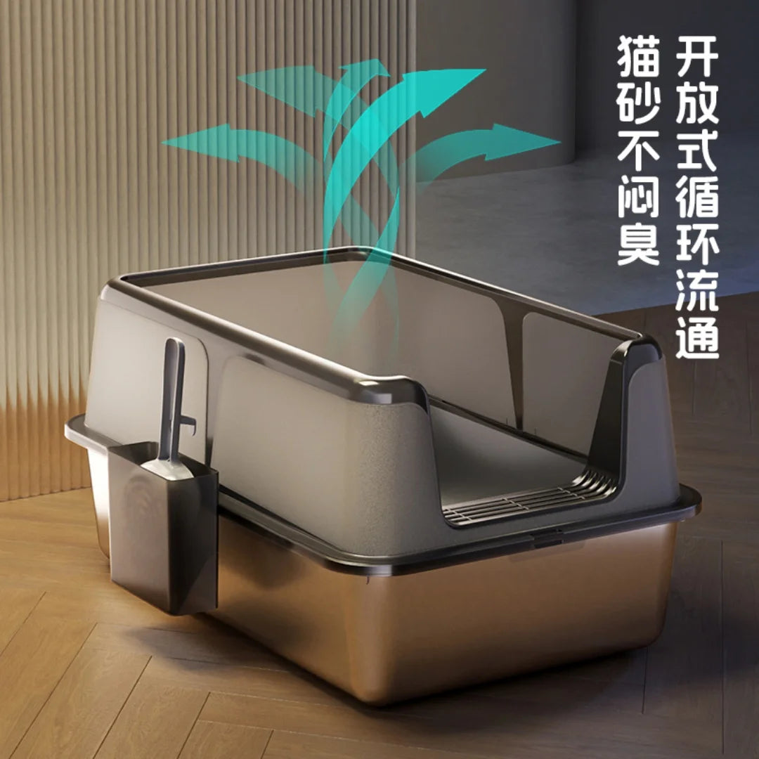 Stainless Steel Cat Litter Box With Lid
