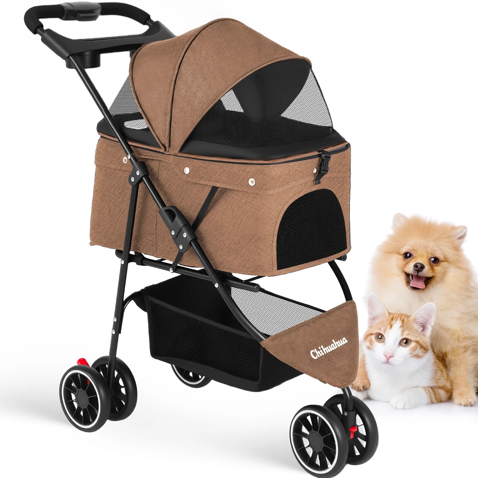 Pet Stroller For Small Puppy Dogs & Cats