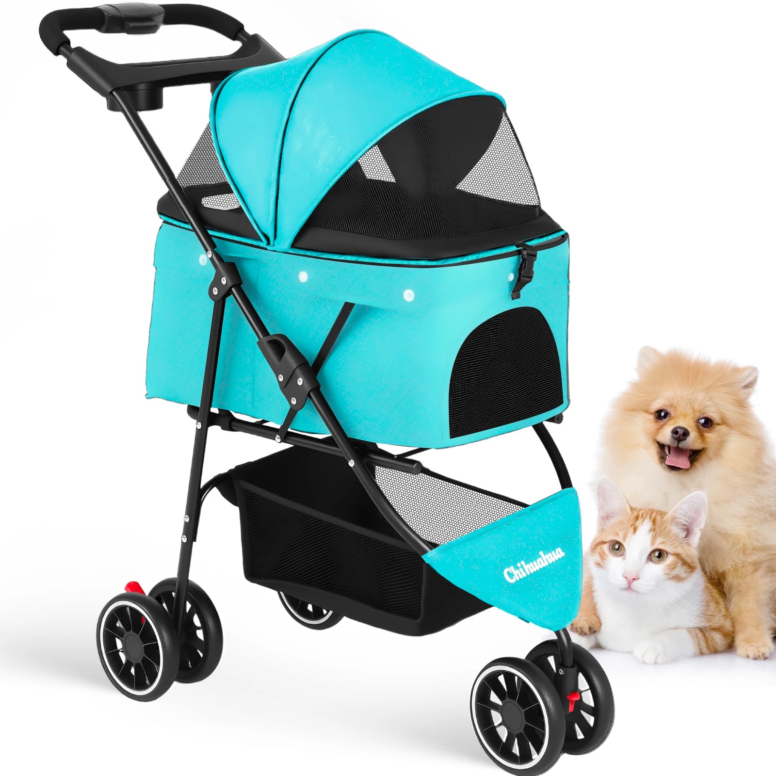 Pet Stroller For Small Puppy Dogs & Cats
