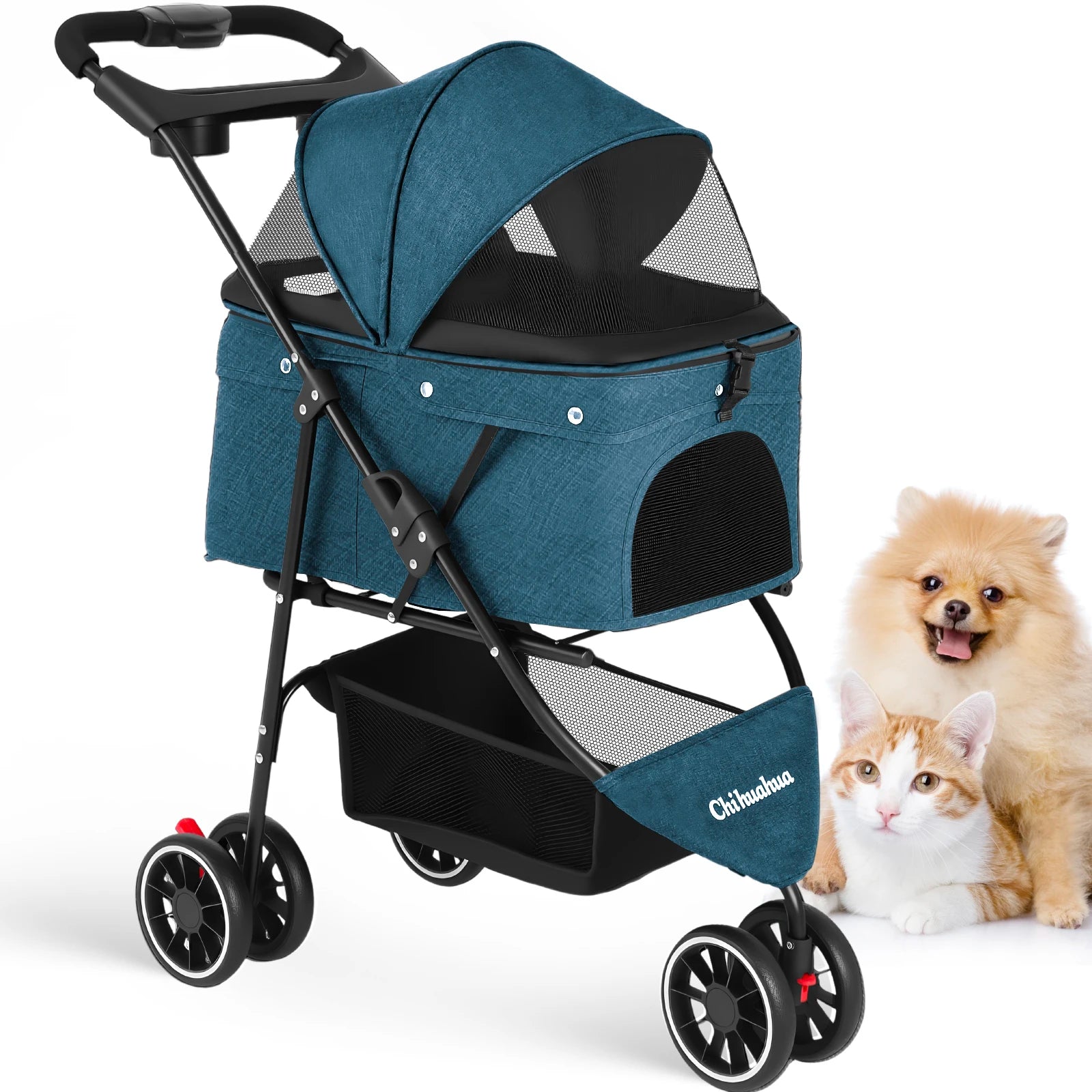 Pet Stroller For Small Puppy Dogs & Cats