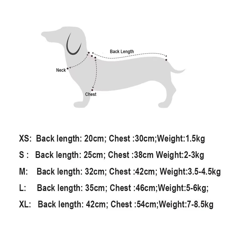 Cotton Coat For Wiener Dog