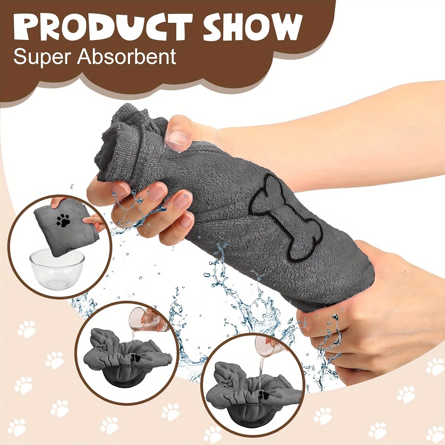 Quick-Drying Microfiber Dog Towel Absorbent