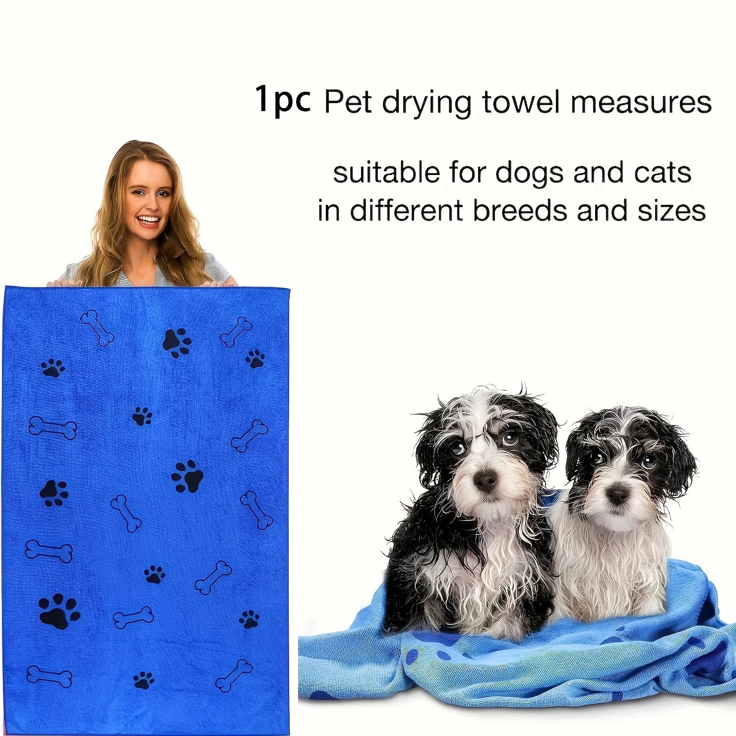 Quick-Drying Microfiber Dog Towel Absorbent