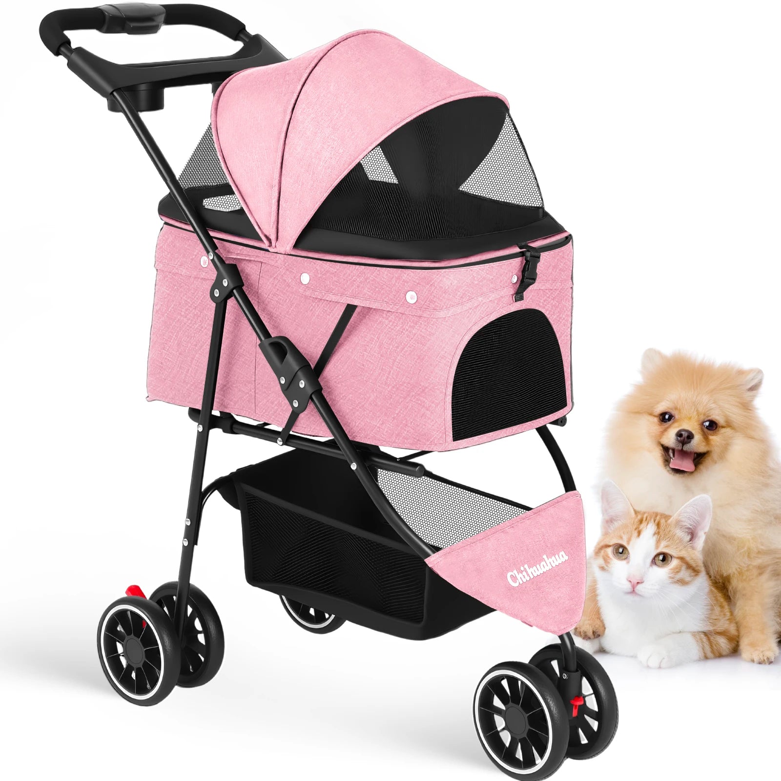 Portable Foldable Pet Stroller for Small Dogs & Cats